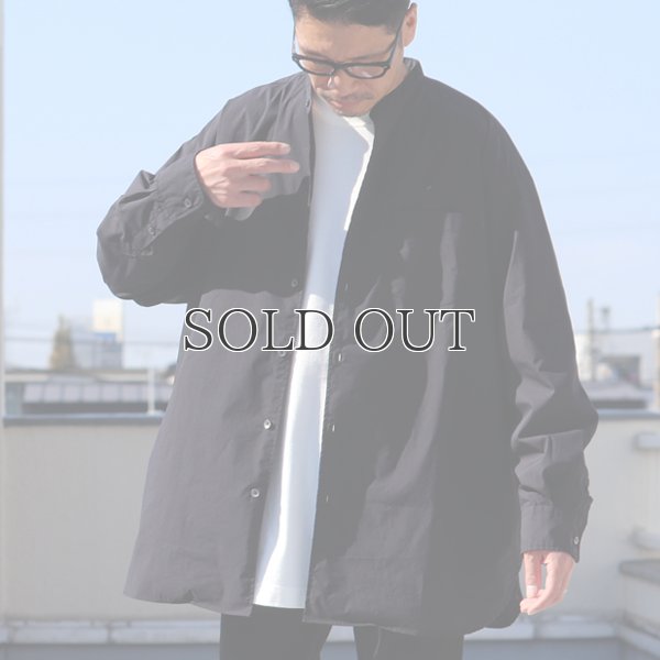 画像3: 70/30クロス ストレッチタイプライター バンドカラー L/S ボクシーシャツ【MADE IN JAPAN】『日本製』/ Upscape Audience