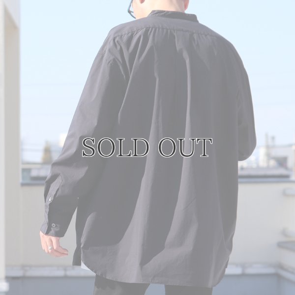 画像7: 70/30クロス ストレッチタイプライター バンドカラー L/S ボクシーシャツ【MADE IN JAPAN】『日本製』/ Upscape Audience