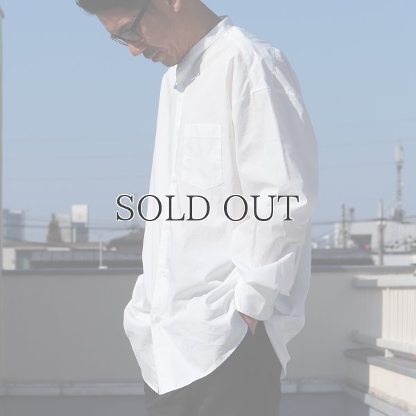 画像5: 70/30クロス ストレッチタイプライター バンドカラー L/S ボクシーシャツ【MADE IN JAPAN】『日本製』/ Upscape Audience