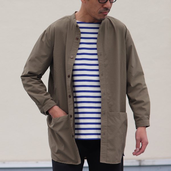画像7: SOLOTEX(ソロテックス)DRY サッカーギンガム バンドカラー ツールポケ 9分袖シャツ【MADE IN JAPAN】『日本製』Upscape Audience