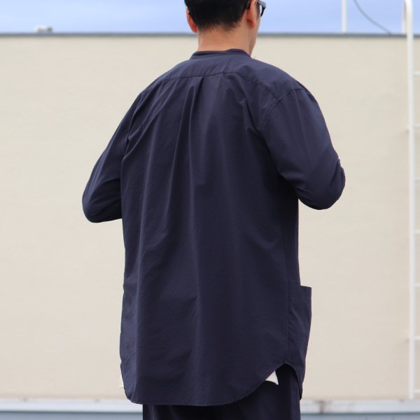 画像5: SOLOTEX(ソロテックス)DRY サッカーギンガム バンドカラー ツールポケ 9分袖シャツ【MADE IN JAPAN】『日本製』Upscape Audience