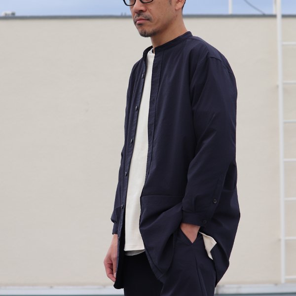 画像8: SOLOTEX(ソロテックス)DRY サッカーギンガム バンドカラー ツールポケ 9分袖シャツ【MADE IN JAPAN】『日本製』Upscape Audience