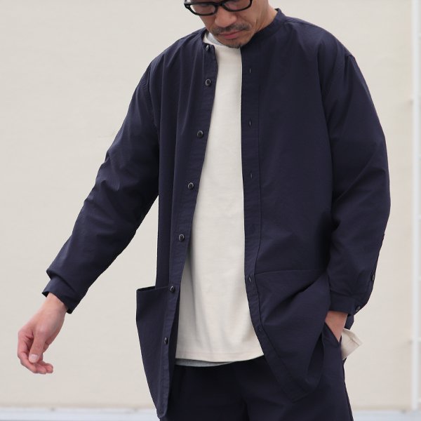 画像4: SOLOTEX(ソロテックス)DRY サッカーギンガム バンドカラー ツールポケ 9分袖シャツ【MADE IN JAPAN】『日本製』Upscape Audience