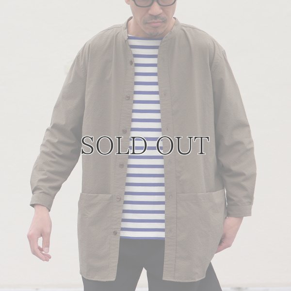 画像4: SOLOTEX（ソロテックス）DRY サッカーギンガム バンドカラー ツールポケ 9分袖シャツ【MADE IN JAPAN】『日本製』Upscape Audience