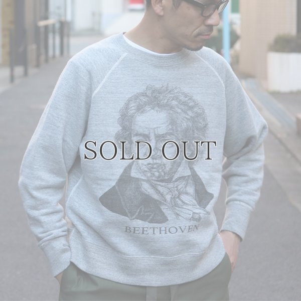 画像6: 19/7吊編裏毛 Beethoven プリント ラグランスウェット【MADE IN TOKYO】『東京製』/ Upscape Audience