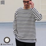 Basque10オンス（バスク天竺）フレンチボーダー ボートネック BOX Tee【MADE IN JAPAN】『日本製』/ Upscape Audience