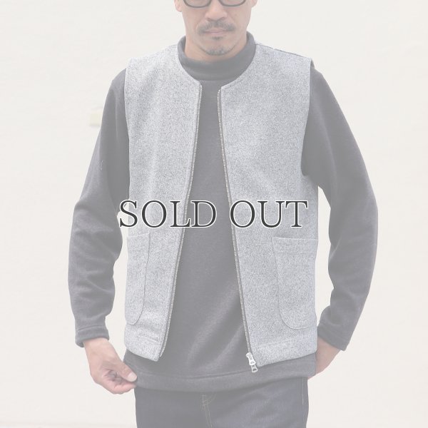 画像3: セーターフリース メランジ ノーカラーZIPベスト【MADE IN JAPAN】『日本製』 / Upscape Audience