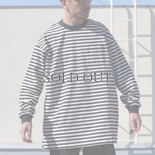 画像4: VORTEX 8オンス(MVS天竺)ロシアンボーダークルーネック 長袖Tee『MADE IN JAPAN』『日本製』 / Upscape Audience