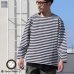 画像1: VORTEX 8オンス(MVS天竺）ロシアンボーダー ボートネック ボクシー Tee【MADE IN JAPAN】『日本製』/ Upscape Audience (1)