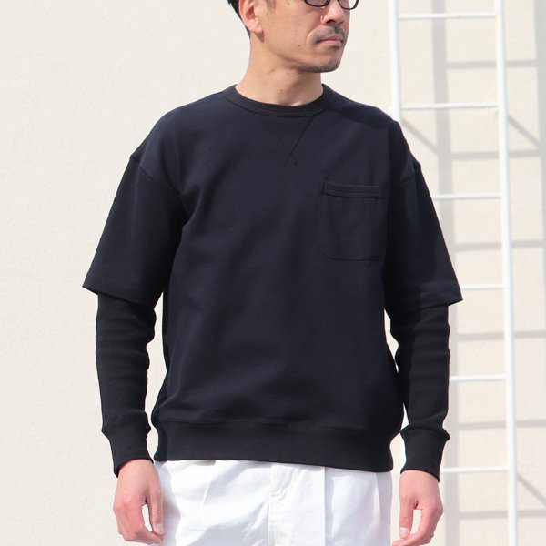 画像9: Basque10オンス(バスク天竺)ガゼットポケS/S×ワッフル9/Sレイヤー Tee【MADE IN JAPAN】『日本製』/ Upscape Audience