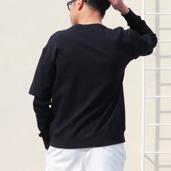 画像7: Basque10オンス（バスク天竺）ガゼットポケS/S×ワッフル9分袖レイヤー Tee【MADE IN JAPAN】『日本製』/ Upscape Audience