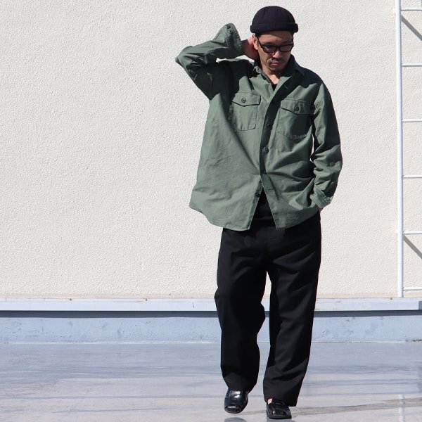 画像6: グリストーンW ヨコムラバックサテン ファティーグ長袖 ボクシーシャツ【MADE IN JAPAN】『日本製』/ Upscape Audience