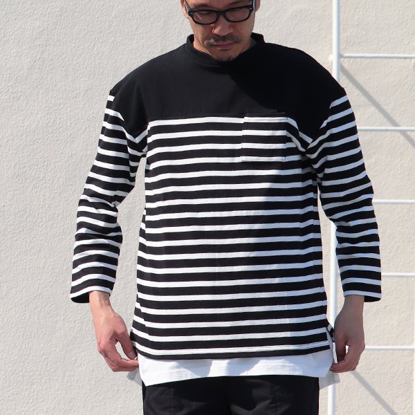 画像6: Basque10オンス(バスク天竺)ベースボールネックポケ付 9分袖カットソー【MADE IN JAPAN】『日本製』 / Upscape Audience