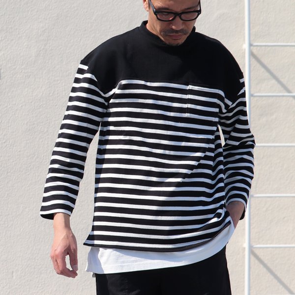 画像8: Basque10オンス(バスク天竺)ベースボールネックポケ付 9分袖カットソー【MADE IN JAPAN】『日本製』 / Upscape Audience