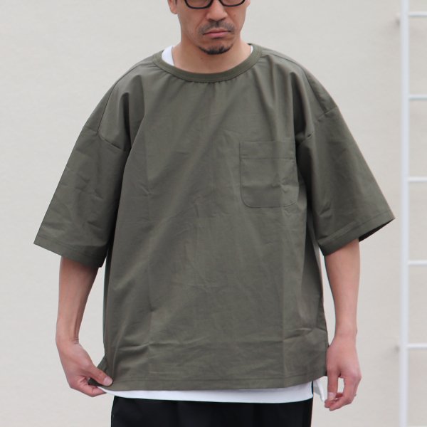 画像10: コットンリネンウェザー プルオーバー ハーフスリーブ 布帛シャツ ボクシーTee【MADE IN JAPAN】 『日本製』  / Upscape Audience