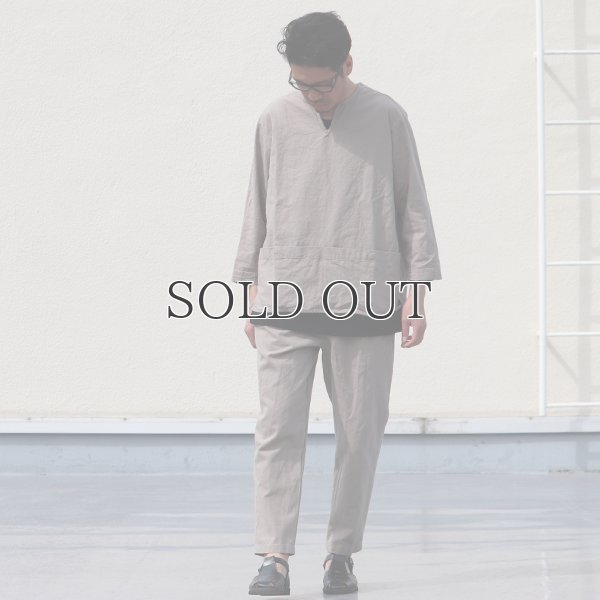 画像11: 綿麻ビンテージソフトキャンバス スリーピング キーネック プルオーバーシャツ【MADE IN JAPAN】『日本製』 / Upscape Audience