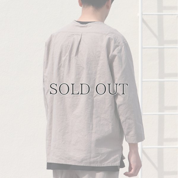 画像8: 綿麻ビンテージソフトキャンバス スリーピング キーネック プルオーバーシャツ【MADE IN JAPAN】『日本製』 / Upscape Audience