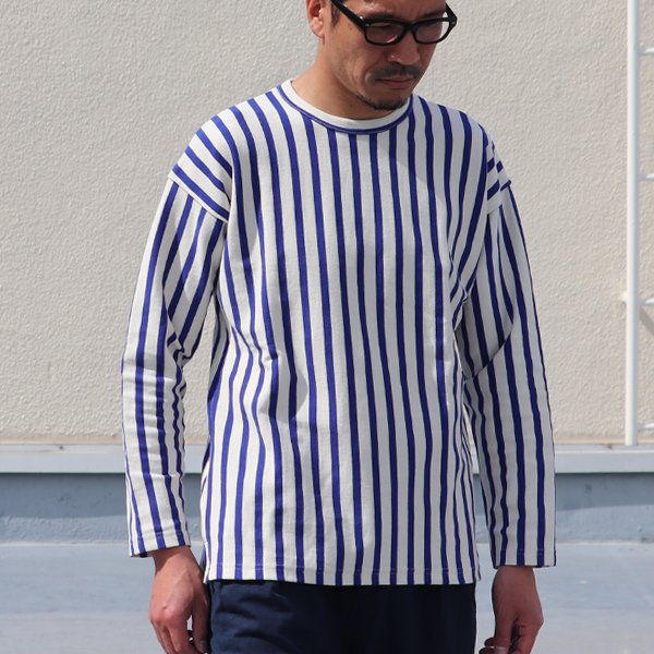 画像4: Basque10オンス（バスク天竺）ストライプ 長袖 Tee 【MADE IN JAPAN】『日本製』 / Upscape Audience