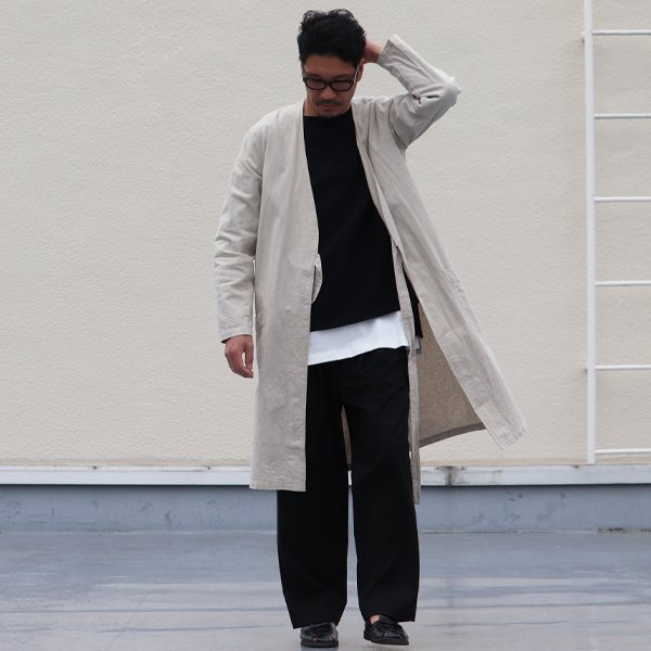 画像7: 【RE PRICE / 価格改定】ソフトリネンコットンキャンバスガウン_Coat【MADE IN JAPAN】『日本製』  / Upscape Audience