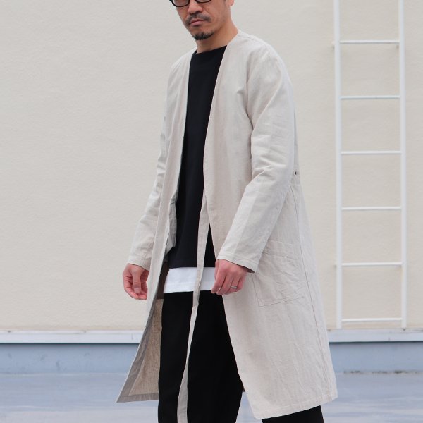 画像5: 【RE PRICE / 価格改定】ソフトリネンコットンキャンバスガウン_Coat【MADE IN JAPAN】『日本製』  / Upscape Audience