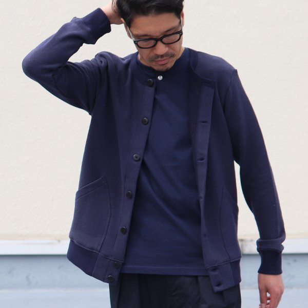 画像4: 【RE PRICE / 価格改定】ソフトエアー裏毛ノーカラーブルゾン【MADE IN JAPAN】『日本製』/ Upscape Audience