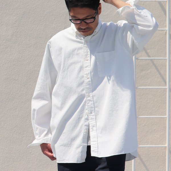 画像6:  6オンス オックスフォード ボタンダウン 長袖 ボクシーシャツ【MADE IN JAPAN】『日本製』/ Upscape Audience