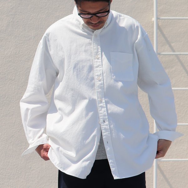 画像5:  6オンス オックスフォード ボタンダウン 長袖 ボクシーシャツ【MADE IN JAPAN】『日本製』/ Upscape Audience