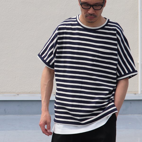 画像17: 【RE PRICE/価格改定】Basque 10オンス ( バスク天竺 )無地&ボーダービッグポケT【MADE IN JAPAN】『日本製』/ Upscape Audience