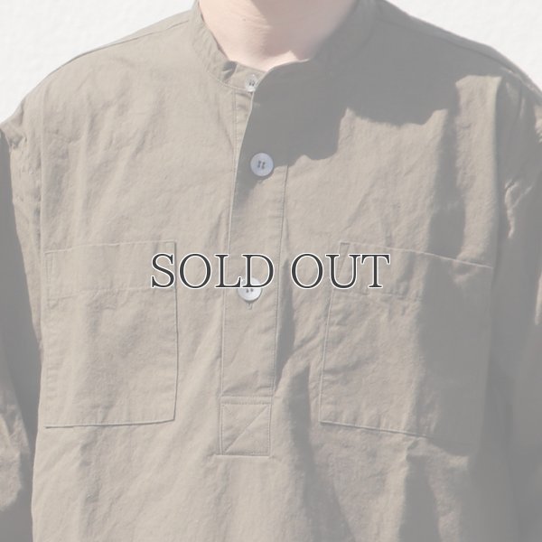 画像15: 馬布ヴィンテージフィニッシュバンドカラースクエアロングシャツ【MADE IN JAPAN】『日本製』/ Upscape Audience