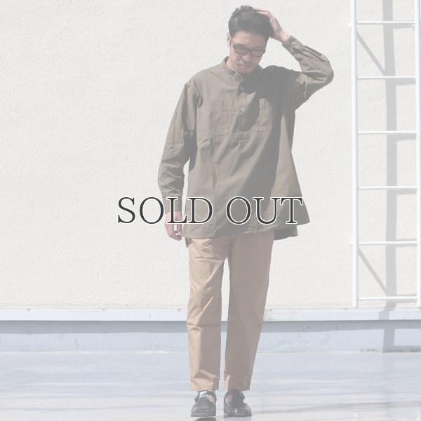 画像8: 馬布ヴィンテージフィニッシュバンドカラースクエアロングシャツ【MADE IN JAPAN】『日本製』/ Upscape Audience