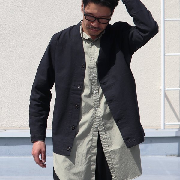 画像5: 綿麻ビンテージソフトキャンバス モックV/N カーデジャケット『日本製』/ Upscape Audience