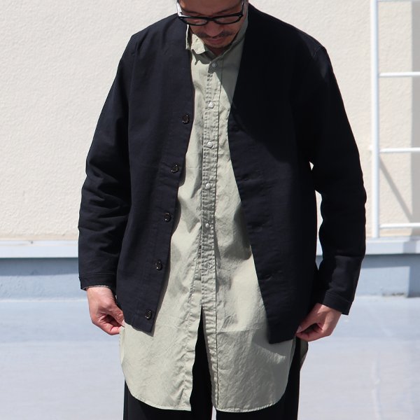 画像3: 綿麻ビンテージソフトキャンバス モックV/N カーデジャケット『日本製』/ Upscape Audience