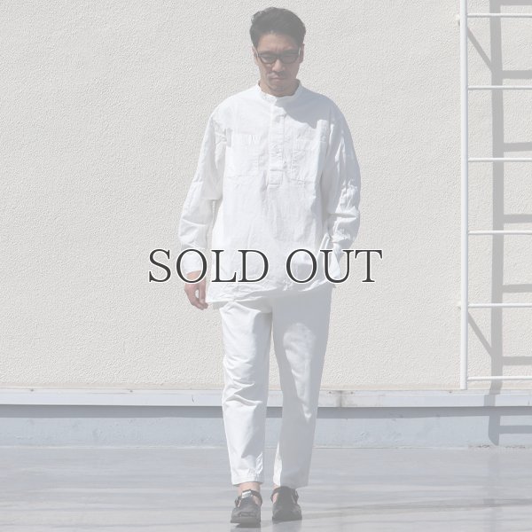 画像8: 馬布ヴィンテージフィニッシュバンドカラースクエアロングシャツ【MADE IN JAPAN】『日本製』/ Upscape Audience