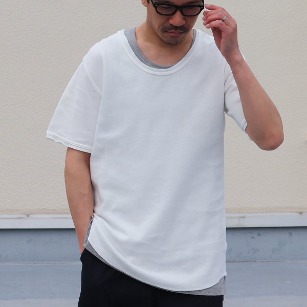 画像5: 【RE PRICE / 価格改定】JPSダブルニット裾ラウンドUネック半袖Tシャツ【MADE IN JAPAN】『日本製』/ Upscape Audience