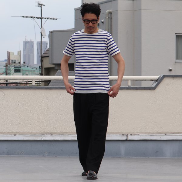 画像8: 【RE PRICE/価格改定】Basque 10オンス ( バスク天竺 )無地＆ボーダーボートネックレイヤード半袖カットソー【MADE IN JAPAN】『日本製』/ Upscape Audience