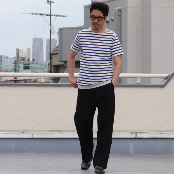 画像7: 【RE PRICE/価格改定】Basque 10オンス ( バスク天竺 )無地＆ボーダーボートネックレイヤード半袖カットソー【MADE IN JAPAN】『日本製』/ Upscape Audience