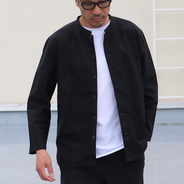 画像3: 綿麻キャンバス マオカラー9/S シャツジャケット【MADE IN JAPAN】『日本製』/ Upscape Audience