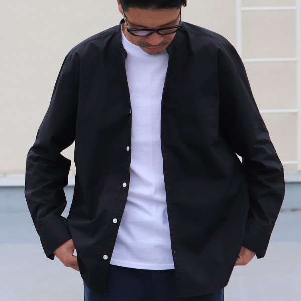 画像6: タイプライターVネックバンドカラー L/S シャツ【MADE IN JAPAN】『日本製』/ Upscape Audience