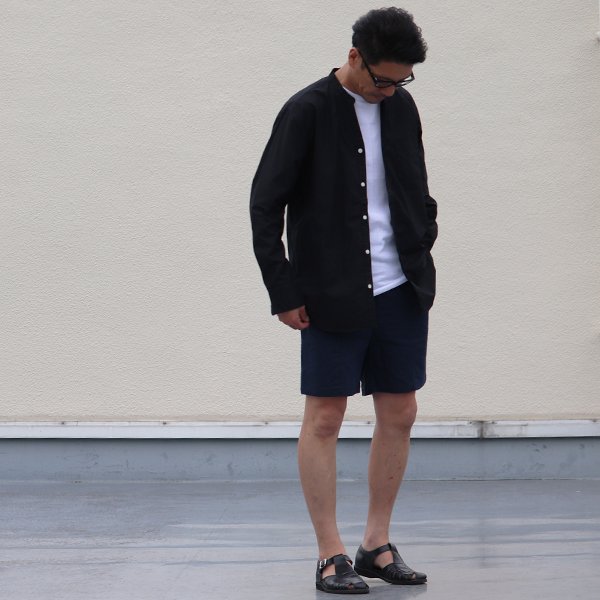 画像9: タイプライターVネックバンドカラー L/S シャツ【MADE IN JAPAN】『日本製』/ Upscape Audience