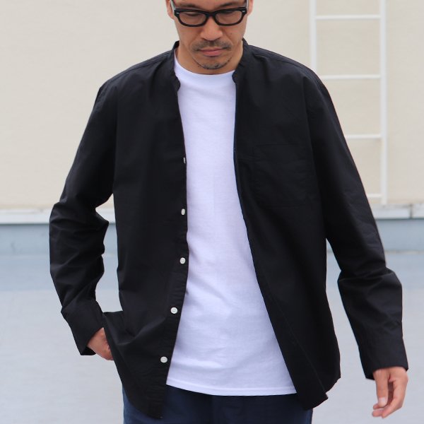 画像7: タイプライターVネックバンドカラー L/S シャツ【MADE IN JAPAN】『日本製』/ Upscape Audience