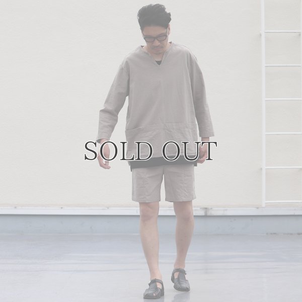 画像4: 綿麻ビンテージソフトキャンバス スリーピング キーネック プルオーバーシャツ【MADE IN JAPAN】『日本製』 / Upscape Audience