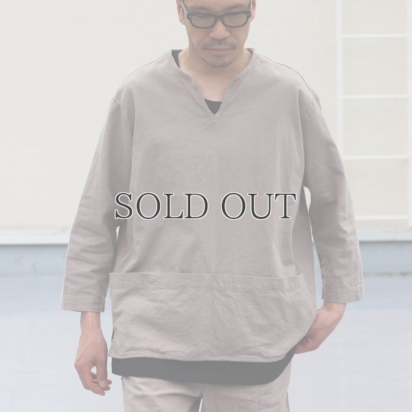 画像3: 綿麻ビンテージソフトキャンバス スリーピング キーネック プルオーバーシャツ【MADE IN JAPAN】『日本製』 / Upscape Audience