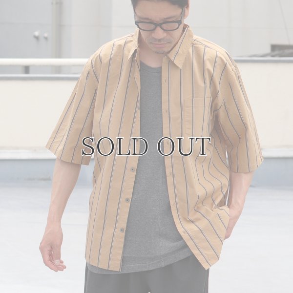 画像8: タイプライターレジメンタルストライプ ルーズフィット  裏前立て レギュラーカラー ハーフスリーブシャツ 【MADE IN JAPAN】『日本製』/ Upscape Audience