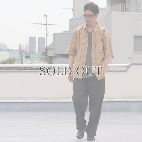 画像5: タイプライターレジメンタルストライプ ルーズフィット  裏前立て レギュラーカラー ハーフスリーブシャツ 【MADE IN JAPAN】『日本製』/ Upscape Audience