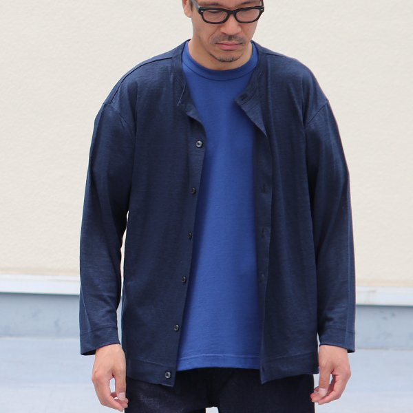 画像14: PREMIERE LINEN(プレミアリネン)天竺 クルーネックカーディガン【MADE IN JAPAN】『日本製』 / Upscape Audience