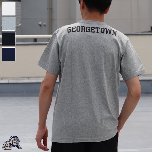 画像1: 【RE PRICE / 価格改定】Georgetown University "Jack the Bulldog" 7.1oz米綿丸胴オールドプリントクルーネックポケットT / Audience