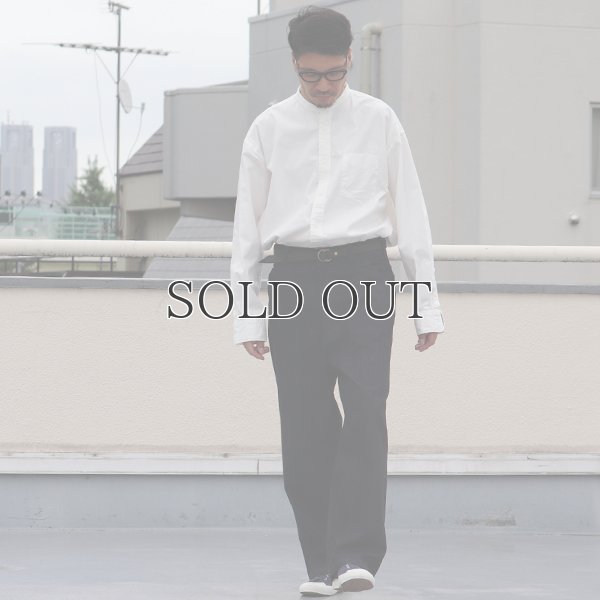 画像10: 遠州織7オンス チノクロス バンドカラー 長袖 ボクシーAライン シャツ【MADE IN JAPAN】『日本製』/ Upscape Audience