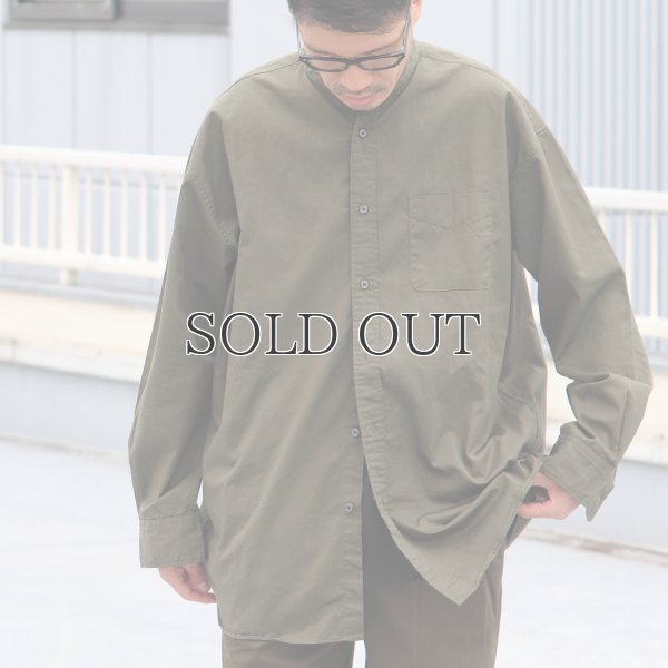 画像7: 遠州織7オンス チノクロス バンドカラー 長袖 ボクシーAライン シャツ【MADE IN JAPAN】『日本製』/ Upscape Audience