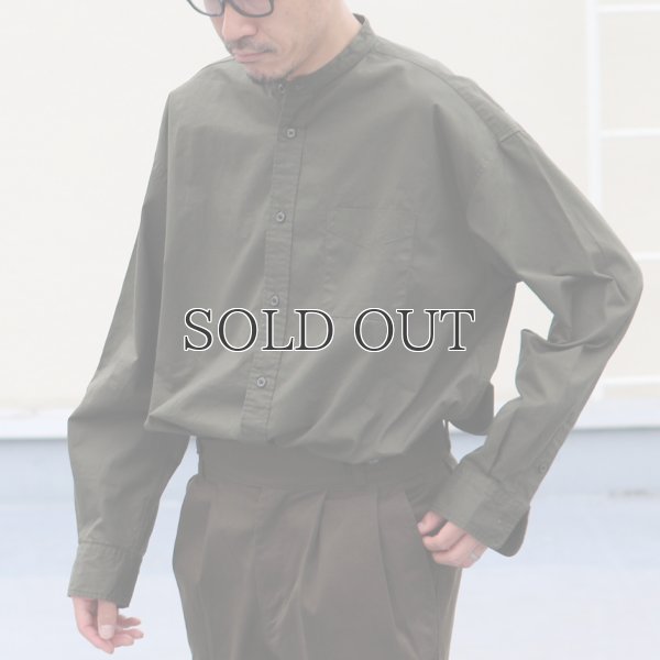画像11: 遠州織7オンス チノクロス バンドカラー 長袖 ボクシーAライン シャツ【MADE IN JAPAN】『日本製』/ Upscape Audience