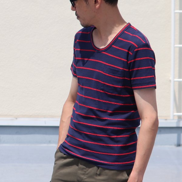 画像4: 【RE PRICE/価格改定】ロープボーダーポケット付きUネックカットソー 【MADE IN JAPAN】 / Upscape Audience